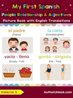cover image of My First Spanish People, Relationships & Adjectives Picture Book with English Translations